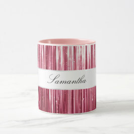 Hübsch Pink Glam Tinsel Streifen Tasse