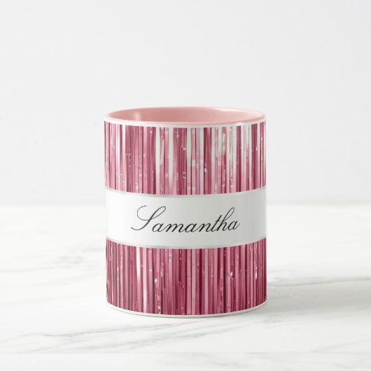 Hübsch Pink Glam Tinsel Streifen Tasse (Zentrum)