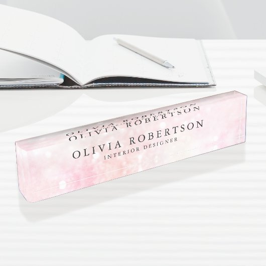 Hübsch Pink Glitzer Girly Glamour Namensplakette