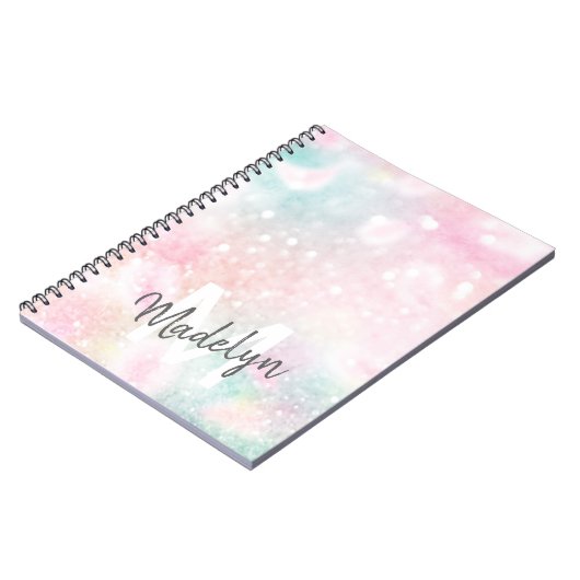 Hübsch Pink Glitzer Girly Glamour Notizblock (Linke Seite)