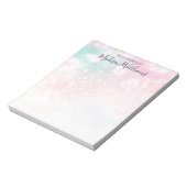 Hübsch Pink Glitzer Girly Glamour Notizblock (Rotiert)