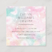 Hübsch Pink Glitzer Girly Glamour Quadratische Visitenkarte (Rückseite)