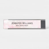 Hübsch Pink Glitzer Girly Glamour Schreibtischnamensplakette (Vorderseite )