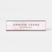 Hübsch Pink Glitzer Girly Glamour Schreibtischnamensplakette (Vorderseite )