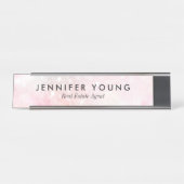 Hübsch Pink Glitzer Girly Glamour Schreibtischnamensplakette (Vorderseite )