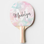 Hübsch Pink Glitzer Girly Glamour Tischtennis Schläger (Vorderseite)