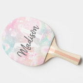 Hübsch Pink Glitzer Girly Glamour Tischtennis Schläger (Seitenansicht)