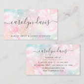 Hübsch Pink Glitzer Girly Glamour Visitenkarte (Vorne/Hinten)