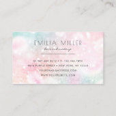 Hübsch Pink Glitzer Girly Glamour Visitenkarte (Rückseite)