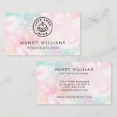 Hübsch Pink Glitzer Girly Glamour Visitenkarte (Vorne/Hinten)