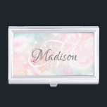 Hübsch Pink Glitzer Girly Glamour Visitenkarten Dose<br><div class="desc">Personalisieren Sie diese hübsche rosa Glitzer Muster Visitenkartengehäuse einfach mit Ihrem individuelle Name und Monogramm.</div>