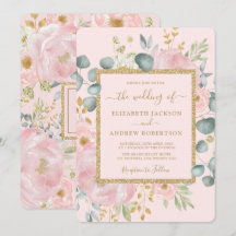 Hübsch Pink Gold Aquarell Blumenzwiebelblume Hochz