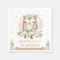 Hübsch Pink Gold Baby Owl Girls Geburtstagsfavorit