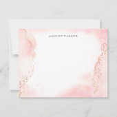 Hübsch Pink Gold Glitzer Personal Stationery Dankeskarte (Vorderseite)