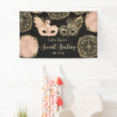 Hübsch Pink Gold Masquerade Maske Sweet 16 Banner (Insitu)