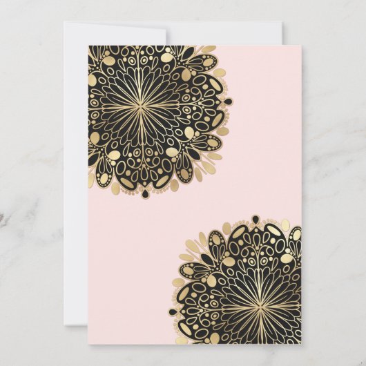 Hübsch Pink Gold Masquerade Maske Sweet 16 Einladung (Rückseite)