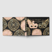 Hübsch Pink Gold Masquerade Maske Sweet 16 Gästebuch (Voll)