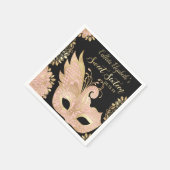 Hübsch Pink Gold Masquerade Maske Sweet 16 Serviette (Ecke)