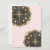 Hübsch Pink Gold Schwarze Masquerge Maske Geburtst Einladung (Rückseite)