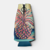 Hübsch Pink Gold Trendy Ananas Flaschenkühler (Rückseite)