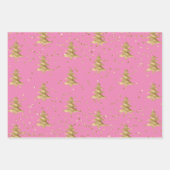 Hübsch Pink Gold Weihnachtsbaum Glitz Geschenkpapier Set (Vorderseite)