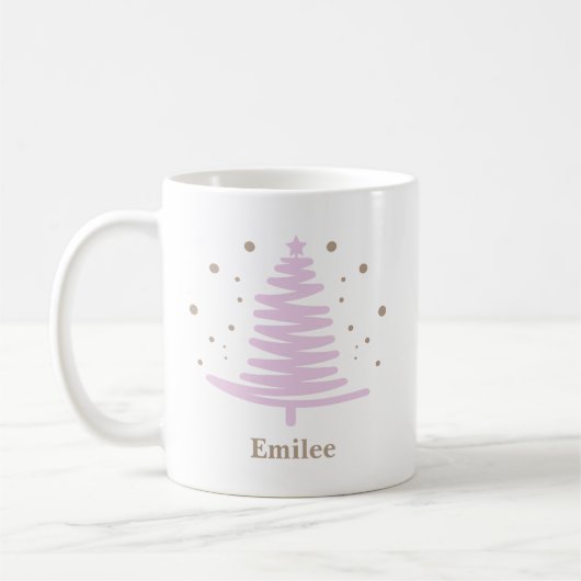 Hübsch Pink Gold Weihnachtsbaum Kaffeetasse (Links)