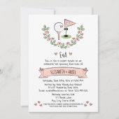 Hübsch Pink Golf Wedding Couples Dusche Einladung (Vorderseite)