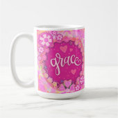 Hübsch Pink Grace Inspiriere One Word Art Kaffeetasse (Links)