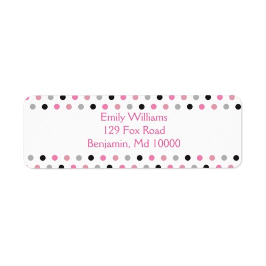 Hübsch Pink, grau und schwarz Polka Punkte (Vorne)