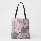 Hübsch Pink-Gray 3D Poppies Mutter der Braut Tasche (Vorderseite)