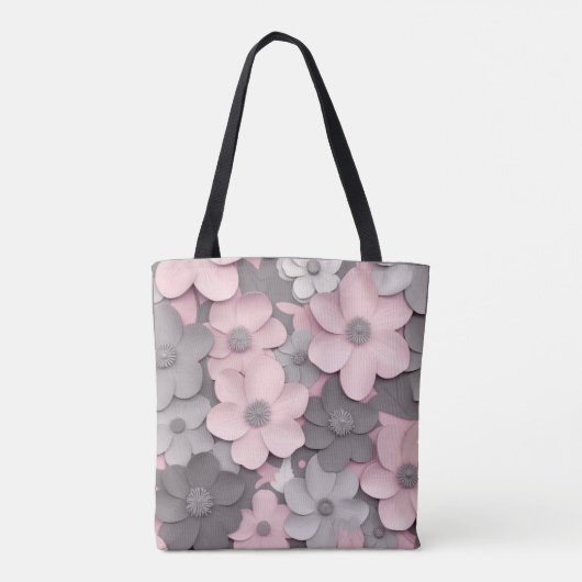 Hübsch Pink-Gray 3D Poppies Mutter der Braut Tasche (Rückseite)