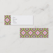 Hübsch Pink Green Gray Diamonds Square Muster Mini Visitenkarte (Vorne/Hinten)