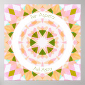 Hübsch Pink Green Per Aspera Ad Astra Motivierend Poster (Vorne)