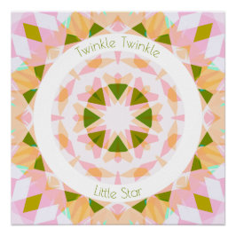 Hübsch Pink Green Twinkle Little Star Baby Kinderz Poster