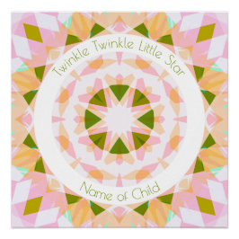 Hübsch Pink Green Twinkle Little Star Baby Kinderz Poster