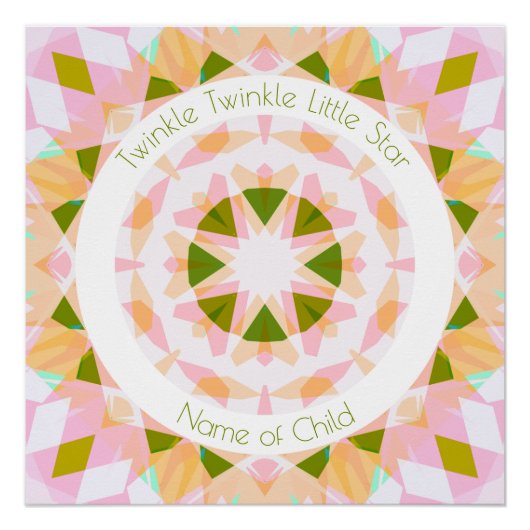 Hübsch Pink Green Twinkle Little Star Baby Kinderz Poster (Vorderseite)