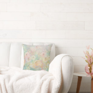 Hübsch Pink Grün Abstrakte Blütenfarbe Kissen