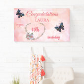 Hübsch Pink Happy 40. Geburtstag Banner (Insitu)