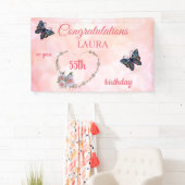 Hübsch Pink Happy 55. Geburtstag Banner (Insitu)