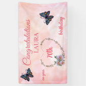 Hübsch Pink Happy 70. Geburtstag Banner (Vertikal)