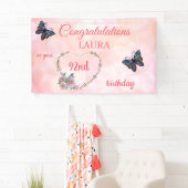 Hübsch Pink Happy 92. Geburtstag Banner (Insitu)