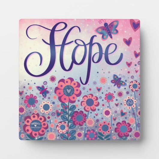 Hübsch Pink Hope Inspiration Custom Floral Fotoplatte (Vorderseite)