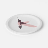 Hübsch Pink Hummingbird Pappteller (Schrägansicht)