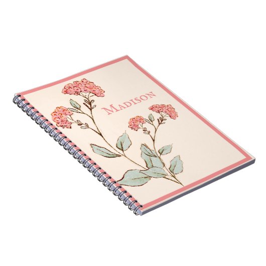 Hübsch Pink Hydrangea Bläsername Personalisierter  Notizblock (Rechte Seite)