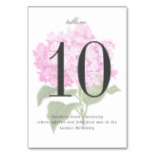 Hübsch Pink Hydrangea Garden Wedding Tischnummer (Rückseite)