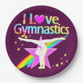 HÜBSCH PINK I LIEBE GYMNASTICS PAPIERTELLER