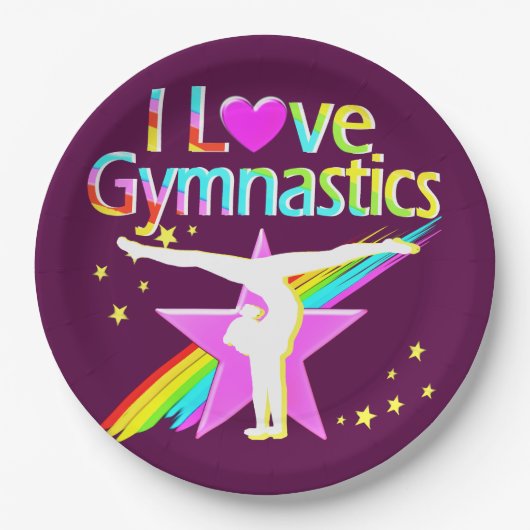 HÜBSCH PINK I LIEBE GYMNASTICS PAPIERTELLER (Vorderseite)