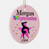 HÜBSCH PINK I LIEBE GYMNASTICS PERSONALISIERUNG KERAMIK ORNAMENT (Rechts)