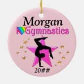 HÜBSCH PINK I LIEBE GYMNASTICS PERSONALISIERUNG KERAMIK ORNAMENT (Hinten)