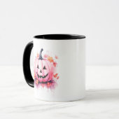 Hübsch Pink Jack O' Lantern Modernes Halloween Tasse (Vorderseite Links)